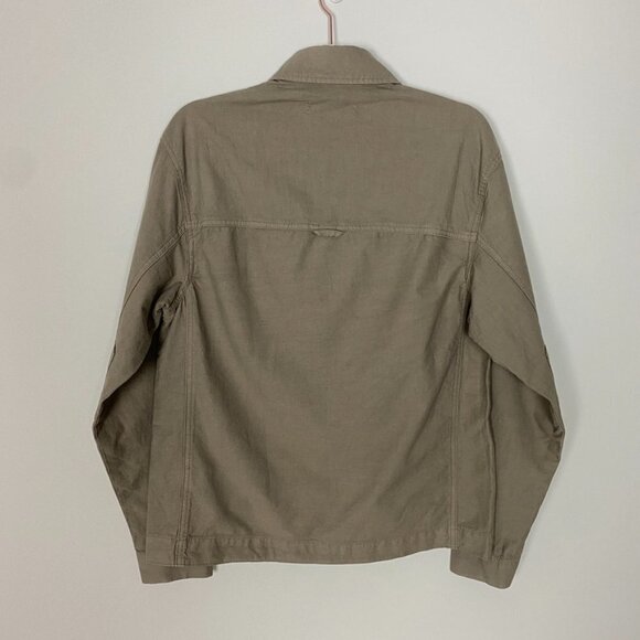 Everlane Button Down Organic Cotton Everyone Spring Shirt Jacket Unisex XXS Tan - Picture 5 of 7